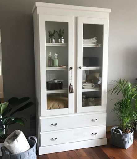 [1016] VITRINA DOBLE ALTURA 2 CAJONES